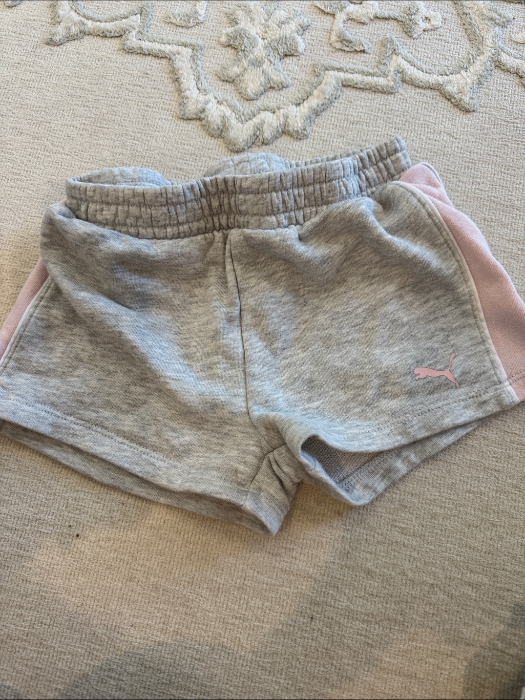 Puma Grey And Light Pink Girls' Athletic Shorts